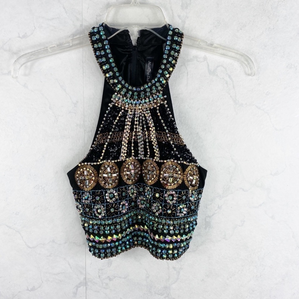 [Midnight Doll] Beaded Cropped Top
